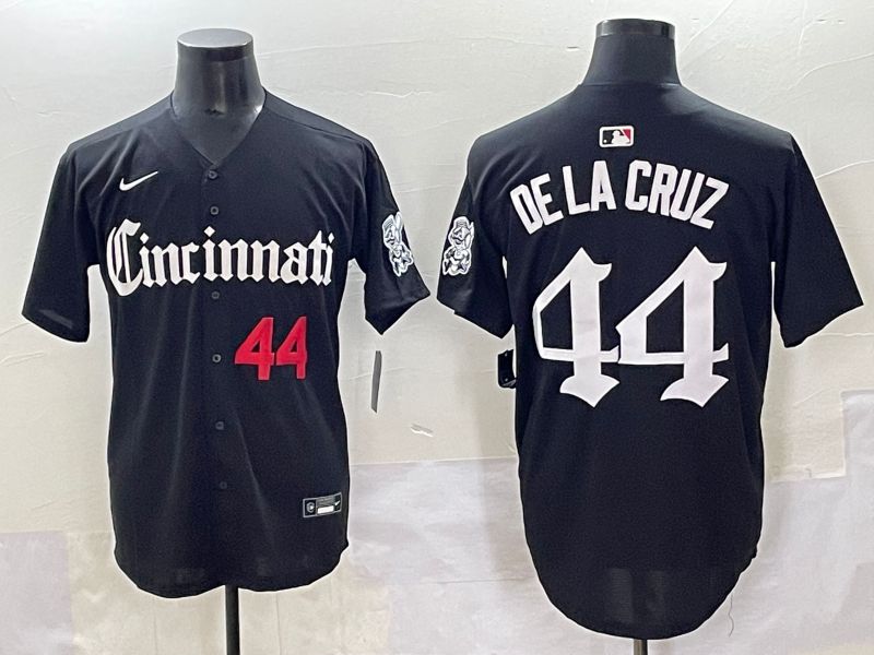 Men 2025 Cincinnati Reds #44 Delacruz Black Five generations Joint Name Nike MLB Jersey style 2->cincinnati reds->MLB Jersey